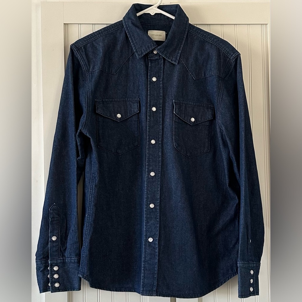 Aime Leon Dore western denim pearl snap shirt size medium